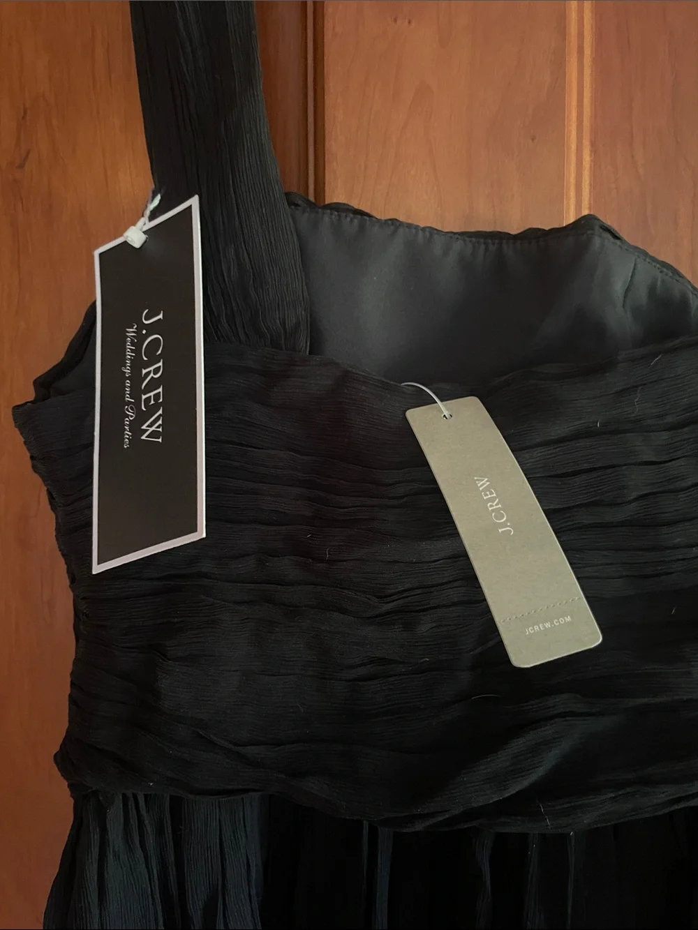 J. Crew Black One-Shoulder Chiffon Cocktail Dress